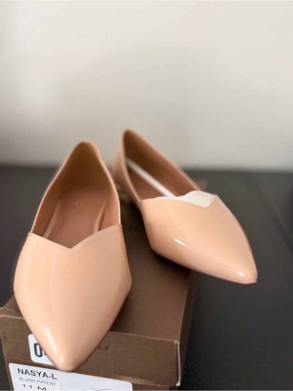 Paolo Blush Patent Pointed-Toe D'Orsay Flats